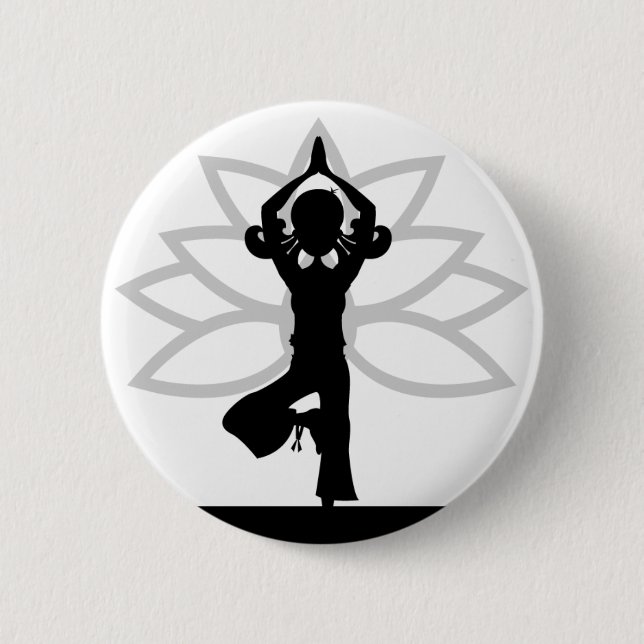 Simple Yoga Silhouette Button (Front)