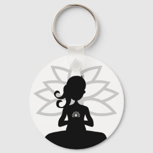 Simple Yoga Silhouette Keychain
