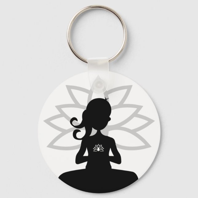 Simple Yoga Silhouette Keychain (Front)