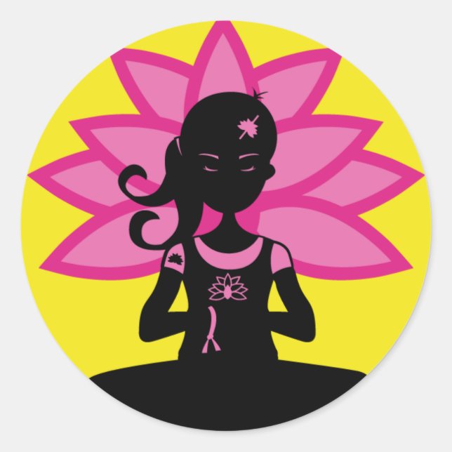 Simple Yoga Silhouette Sticker (Front)