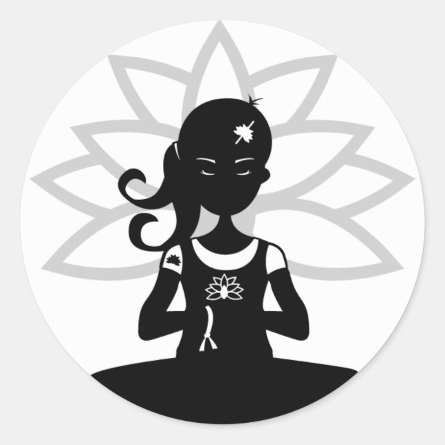 Simple Yoga Silhouette Sticker (Front)
