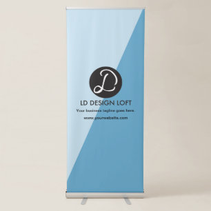 Simple Your Company logo here Blue Retractable Banner