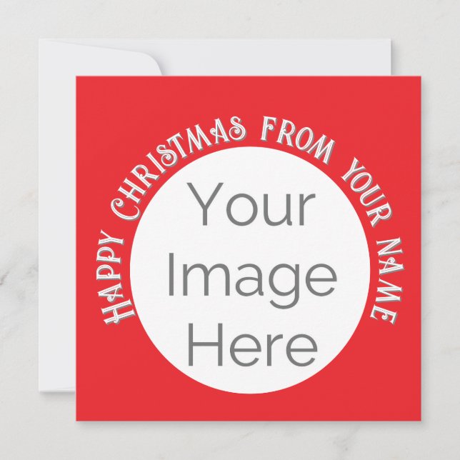 simple your image here photo happy Christmas card (Front)