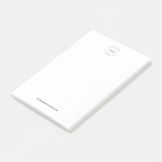 Simple Your Logo and website Promotional Business  Post-it Notes (Angled)