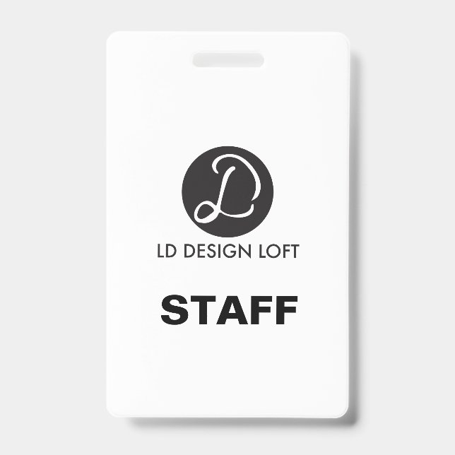 Simple Your logo here custom Employee Staff ID Badge (Front)