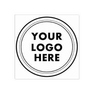 Simple Your Logo Here Small Business Entrepreneur Rubber Stamp