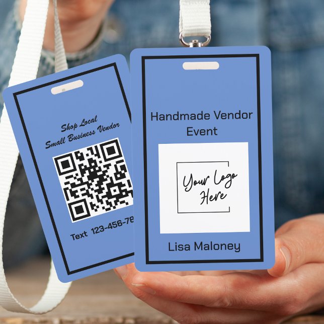 Simple Your Photo Custom Crafter Vendor Event  ID Badge (Creator Uploaded)