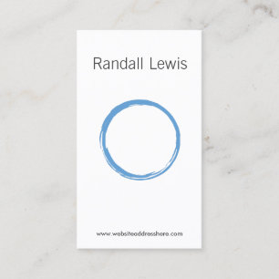 Simple Zen Circle Blue/White Business Card