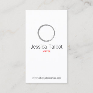 Simple Zen Circle Grey/White Business Card