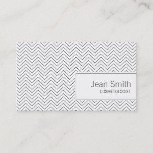 Simple Zigzag Cosmetologist Business Card