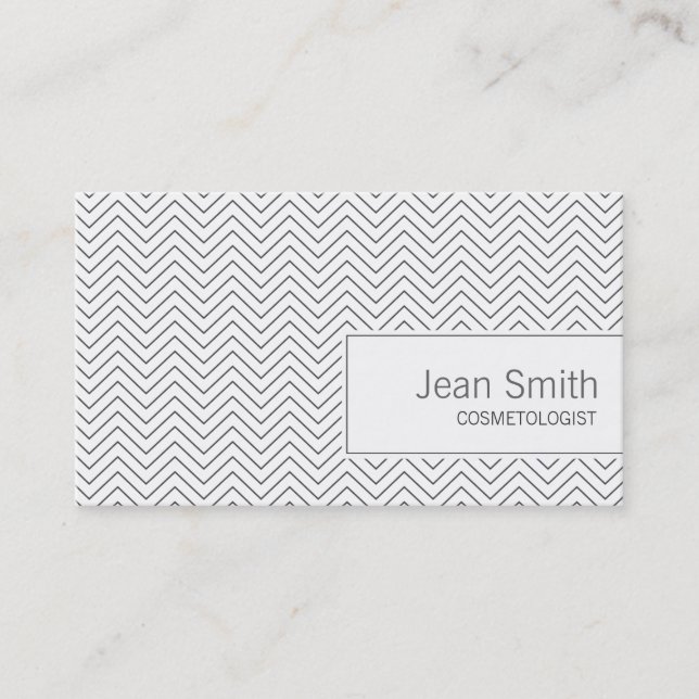 Simple Zigzag Cosmetologist Business Card (Front)
