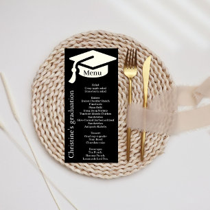 Simpleblack & white Graduation party dinner menu 