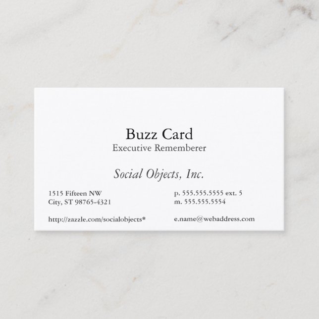 Simplest Serif American Garamond Template Business Card (Front)