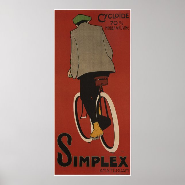 Simplex Bicycles Amsterdam vintage bicycle poster (Front)