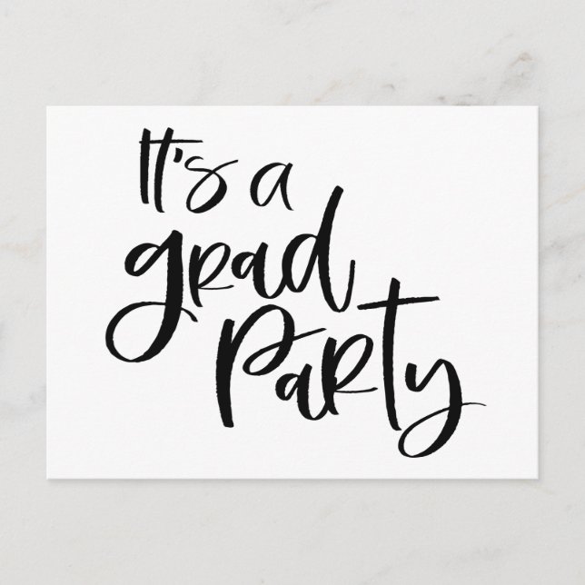 SIMPLEY BOLD It's a GRAD PARTY Graduate Invite Postcard (Front)