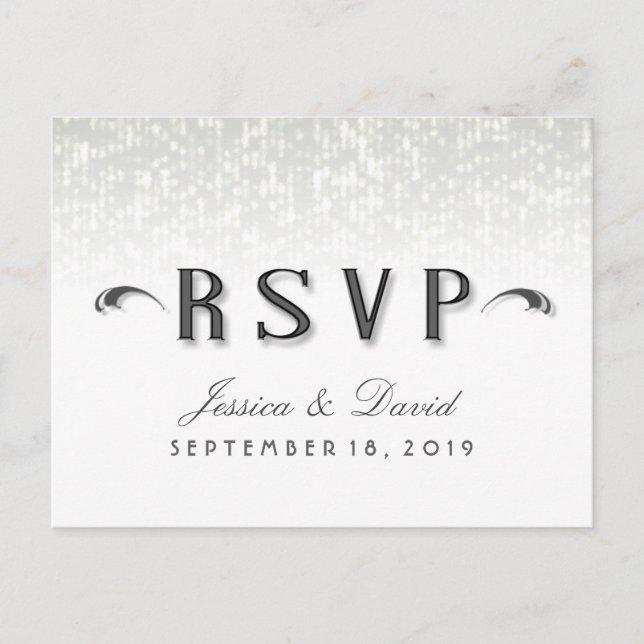 Simplicity Art Deco Style RSVP - Meal Selections Invitation Postcard (Front)