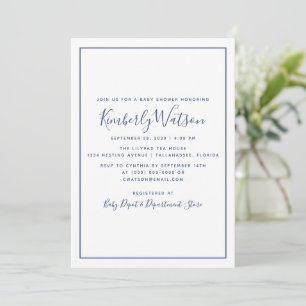 Simplicity Baby Shower Invite Blue