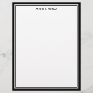 Simplicity Black White Personalised Letterhead