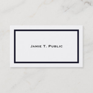 Simplicity: Blue Banded Frame, White Background Business Card