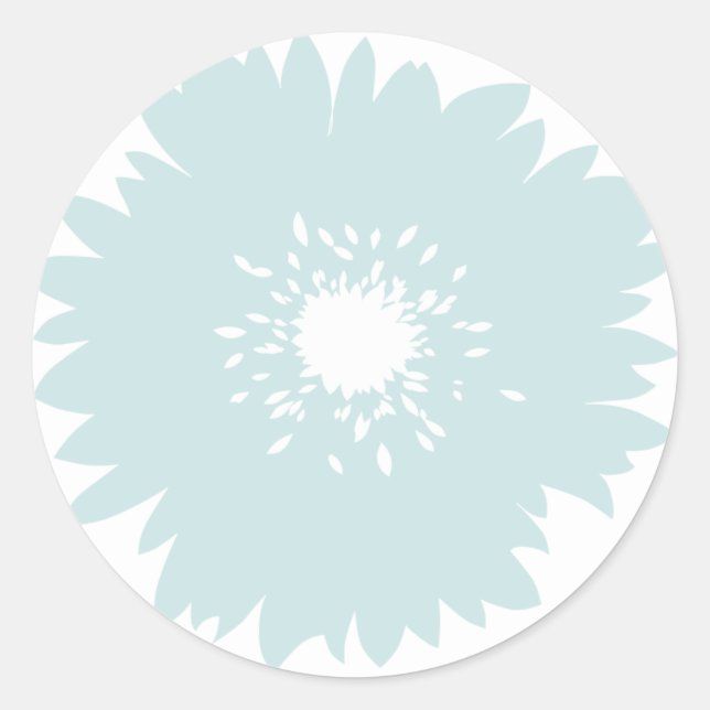 Simplicity Blue Flower Classic Round Sticker (Front)