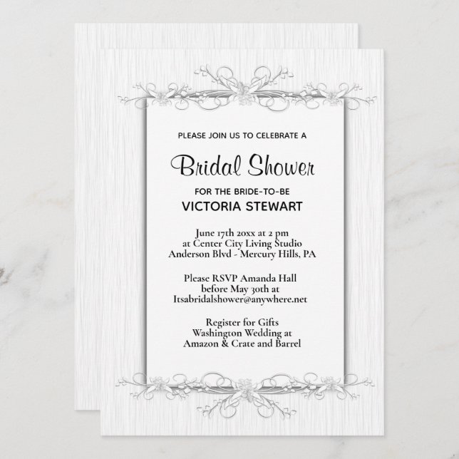 Simplicity Bridal Shower Invitation (Front/Back)