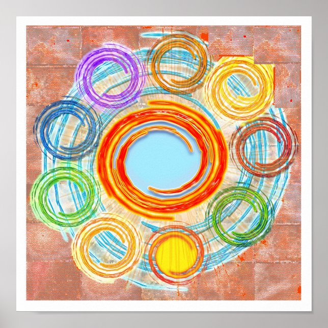Simplicity : Circles, Chakra, Waves, Sketch Poster (Front)