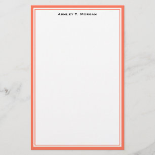 Simplicity Coral White Personalised Stationery