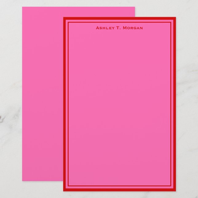 Simplicity DIY Frame & BG, Hot Pink Red Stationery (Front/Back)