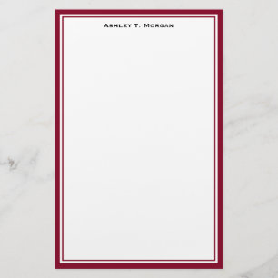 Simplicity DIY Frame White Personalised Burgundy Stationery