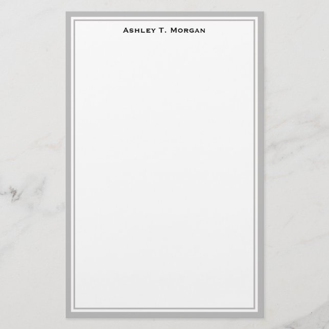 Simplicity DIY Frame White Personalised Grey Stationery (Front)