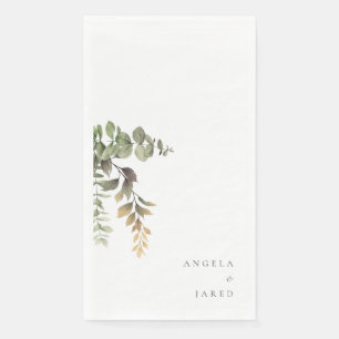 Simplicity & Fall Foliage Wedding Couple Names  Napkin