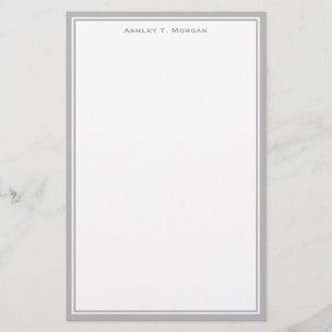 Simplicity Grey / White Personalised Stationery