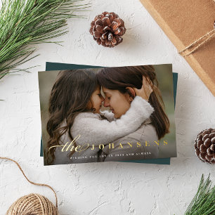 Simplicity Horizontal Photo Foil Holiday Card