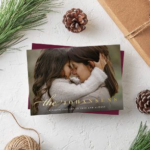 Simplicity   Horizontal Photo Foil Holiday Card