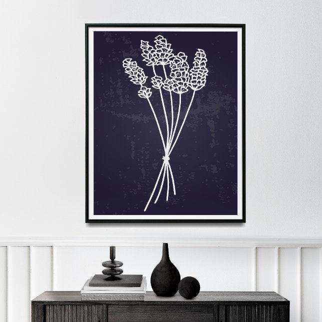 Simplicity in Bloom White Line Flower Drawing Poster (Creator Uploaded)