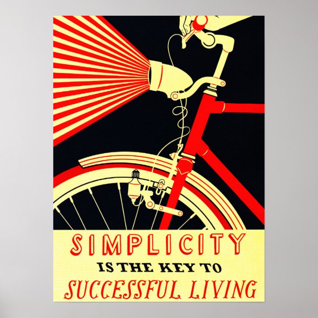 SIMPLICITY is the Key to SUCCESSFUL LIVING Old WPA Poster (Front)