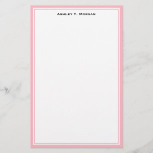 Simplicity Pink White Personalised Stationery