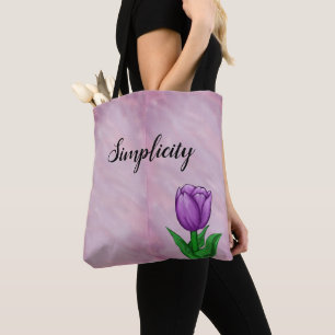 Simplicity Purple Tulip Tote Bag