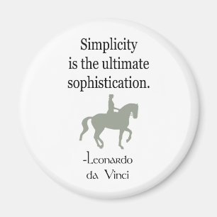 Simplicity Quote With Dressage Horse Magnet