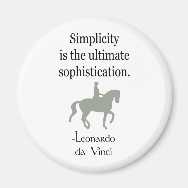 Simplicity Quote With Dressage Horse Magnet (Front)