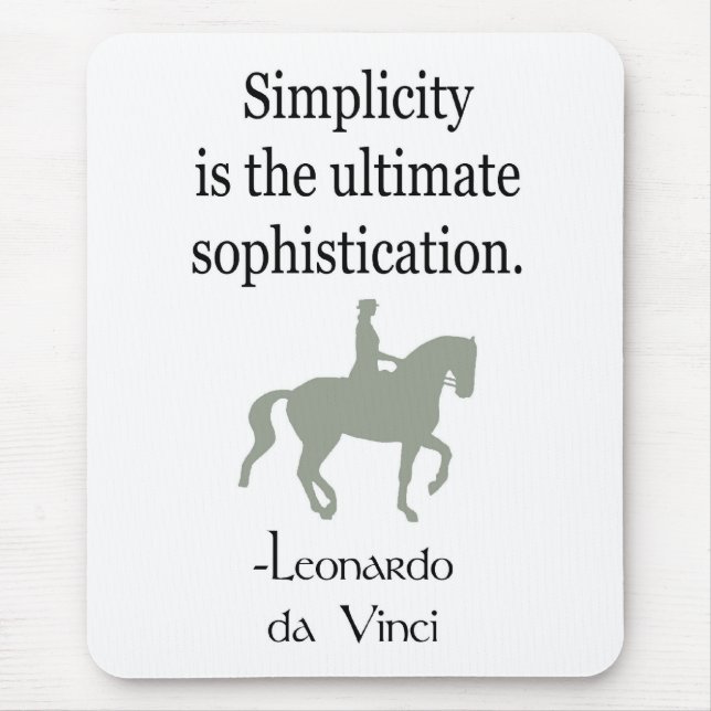 Simplicity Quote With Dressage Horse Mouse Mat (Front)