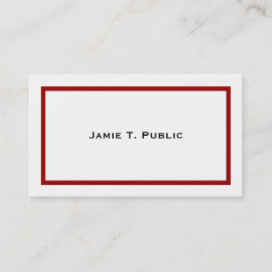 Simplicity: Red Banded Frame, White Background Business Card
