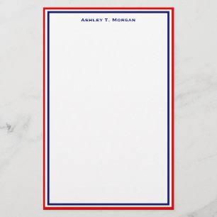 Simplicity Red White Blue Personalised Stationery
