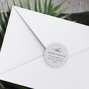 Simplicity Round Return Address Sticker   Cloud