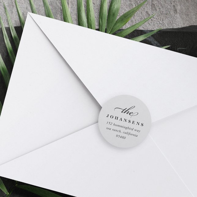 Simplicity Round Return Address Sticker | Cloud (Creator Uploaded)