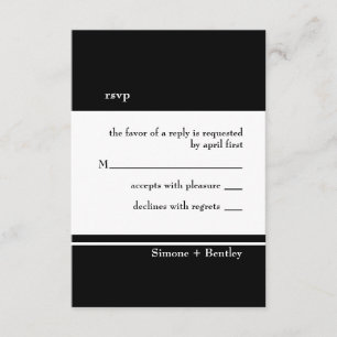 Simplicity rsvp card-black & white card
