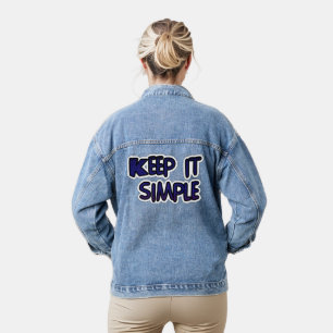 Simplicity Speaks Louder: Inspirational Text Idea Denim Jacket