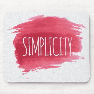 SIMPLICITY Text On Red Paint  Mouse Mat