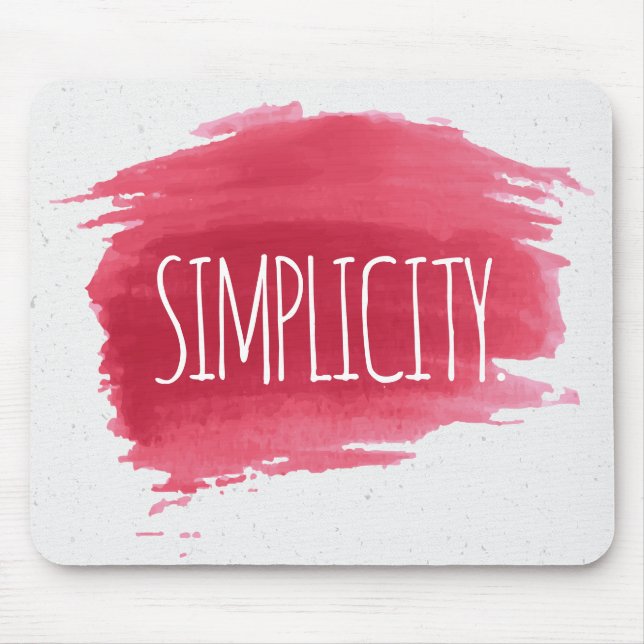 SIMPLICITY Text On Red Paint  Mouse Mat (Front)