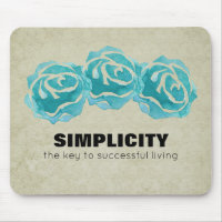 Simplicity Typography Quote with Teal Roses